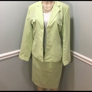 Kasper Lime Green Linen skirt size 12